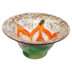 Large Vintage Murano Art Glass Bowl with Aventurine & Multicolor Murrine, 1960s