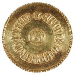 Large Brass Middle Eastern Persian Style Hanging Tray