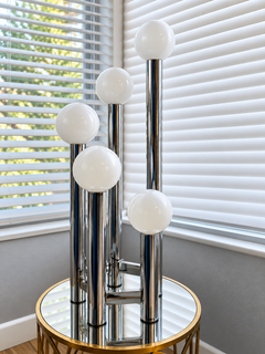 Austrian Mid-Century Modern Five-Light Chrome Skyscraper Table Lamp, Kalmar