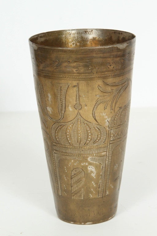 Hammered Middle Eastern Engraved Beakers