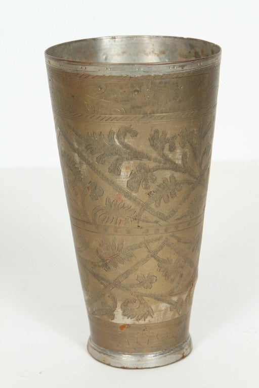 Middle Eastern Engraved Beakers In Good Condition In North Hollywood, CA