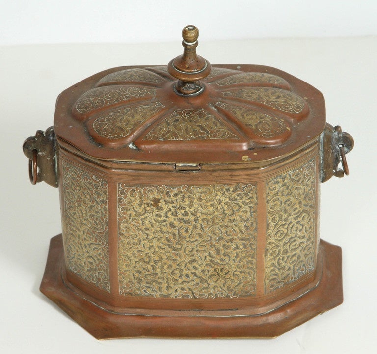 19th Century Moroccan Brass Tea Caddy