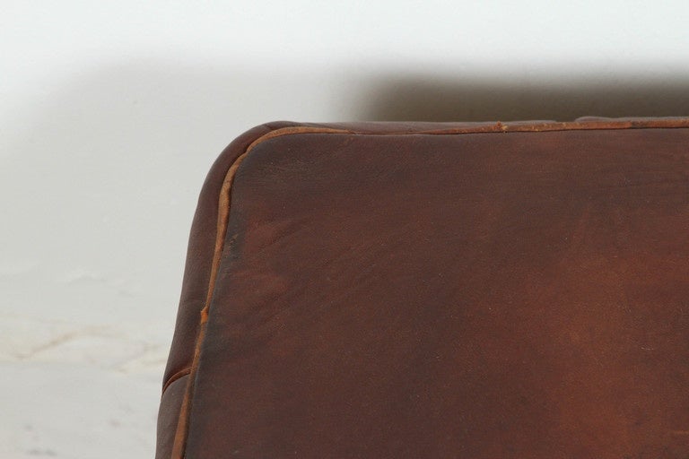 square leather poufs