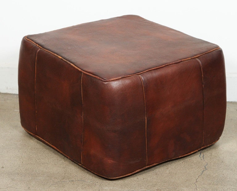moroccan leather pouf square