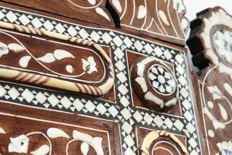 Moorish Palatial Oversized Syrian Mother of Pearl Inlaid Mirror