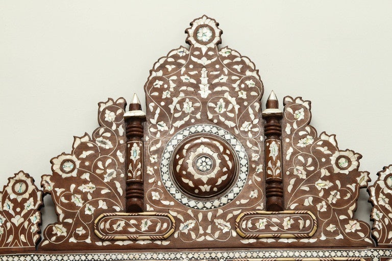 20th Century Palatial Oversized Syrian Mother of Pearl Inlaid Mirror