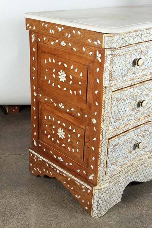 White Wedding Syrian Chest of Drawers with Mother of Pearl Inlay 1