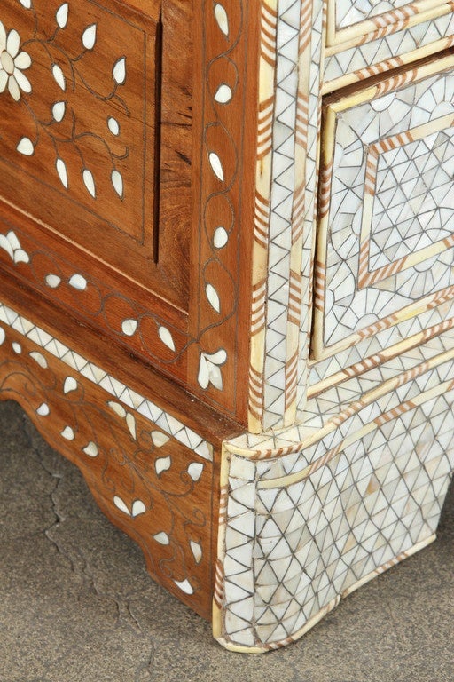 White Wedding Syrian Chest of Drawers with Mother of Pearl Inlay 2