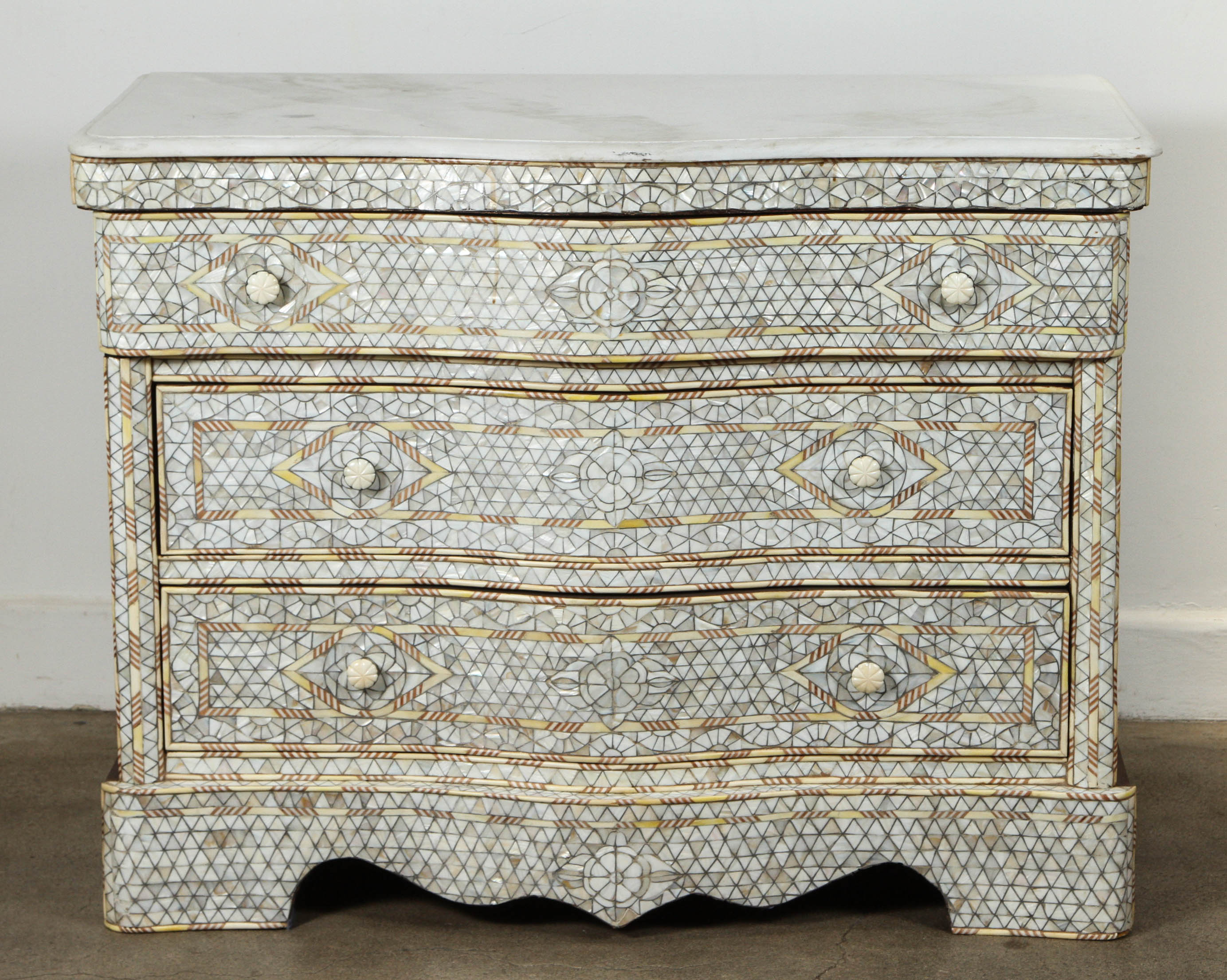 Syrian Mother of Pearl Inlay Chest of Drawers