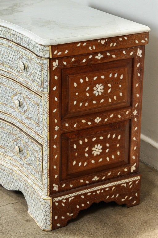 Bone Syrian Mother of Pearl Inlay Chest of Drawers