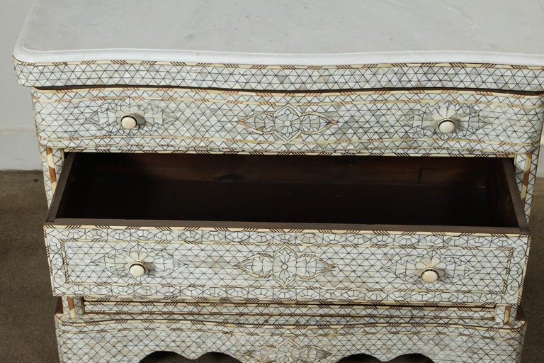 White Syrian Wedding Chest of Drawers Inlay 1
