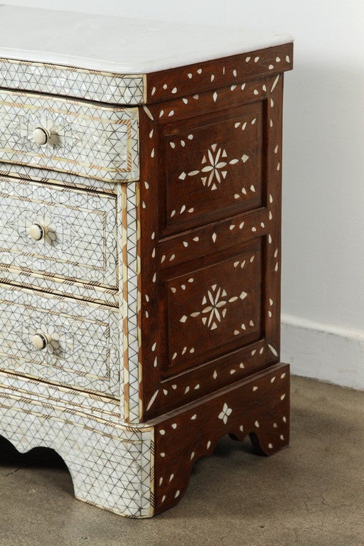 White Syrian Wedding Chest of Drawers Inlay 2