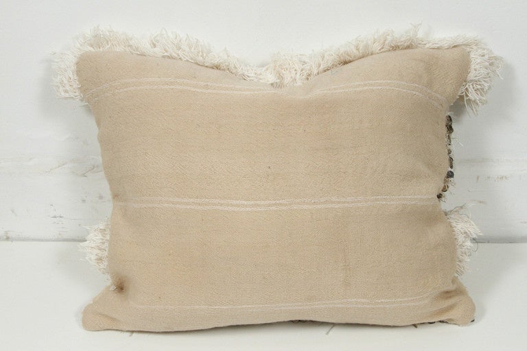 Hand-Knotted Set of Three Moroccan Wedding Throw Pillows