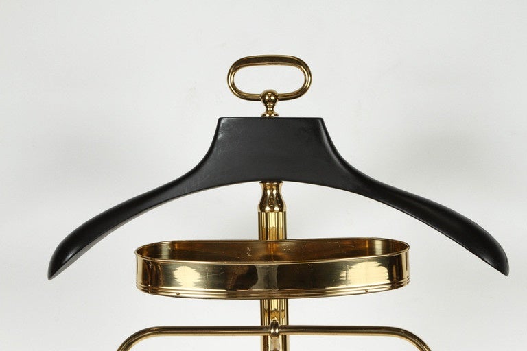 Late 20th Century Stylish Gentleman Brass Valet Stand in Adnet Style