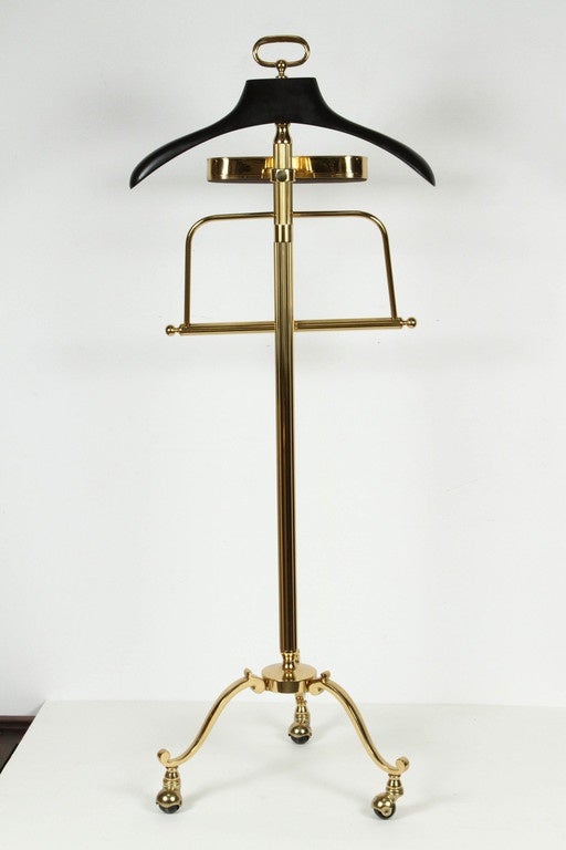 Stylish Gentleman Brass Valet Stand in Adnet Style 2