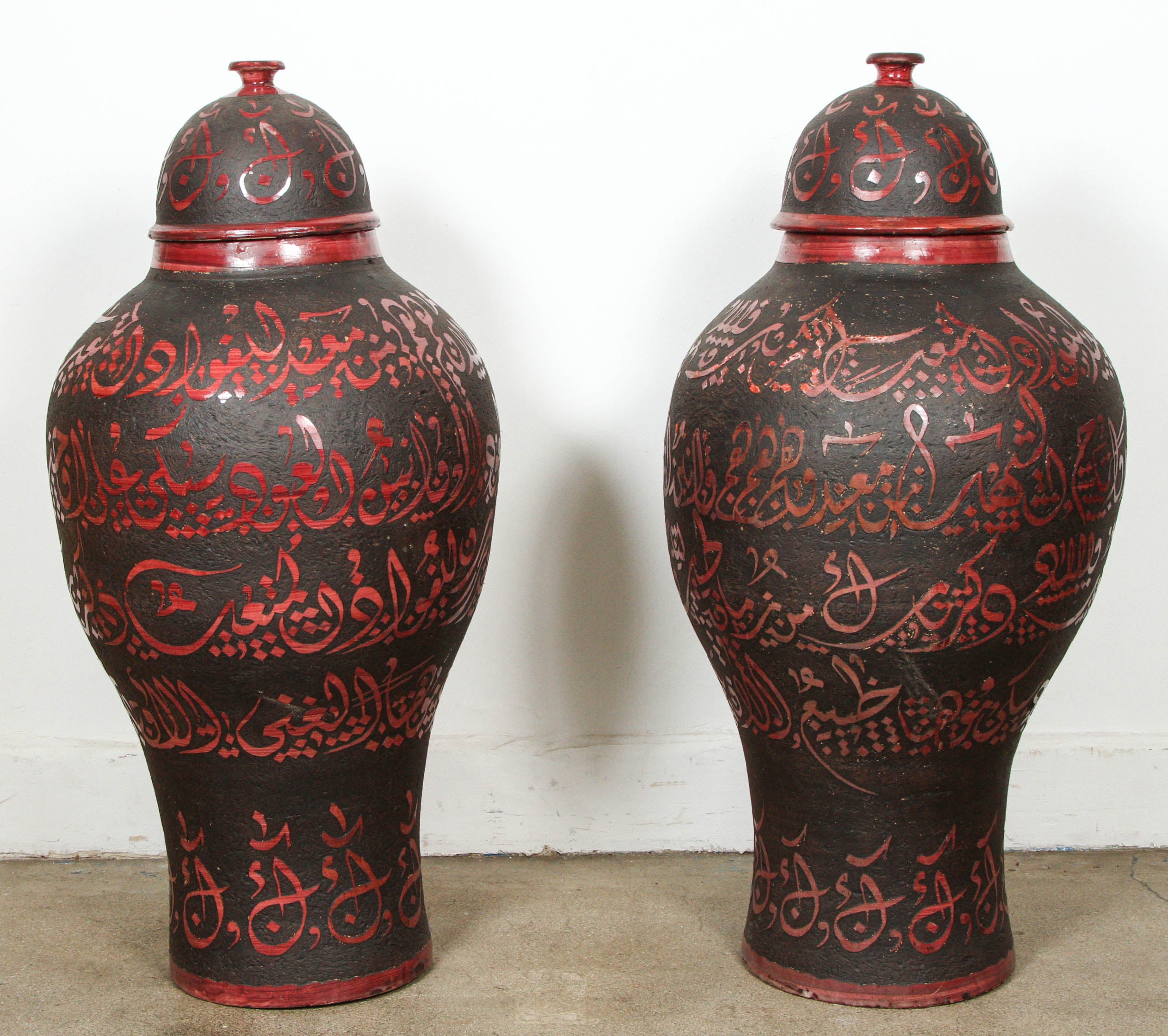 Hand-Crafted Moroccan Ceramic Urns with Lid