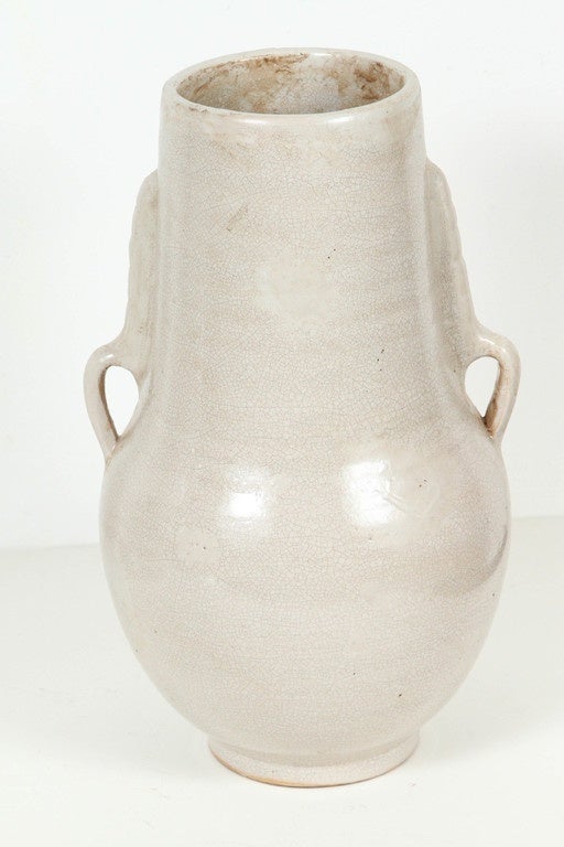 Hand-Crafted Moroccan White Ceramic Vase