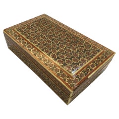 Handcrafted Persian Micro Mosaic Box with Geometric Design, 1940