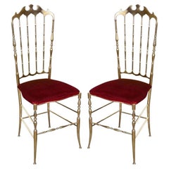 1960er Jahre Messingstühle von Chiavari Italien, ein Paar