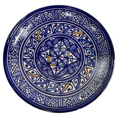 Moroccan Ceramic Plate, Hand-Painted Moorish Design, Circa 1920s