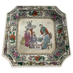 Portacenere ottagonale in porcellana vintage Asian Style