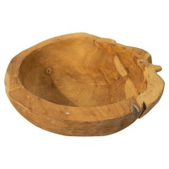 Vintage Organic Teak Wood Root Fruit Bowl