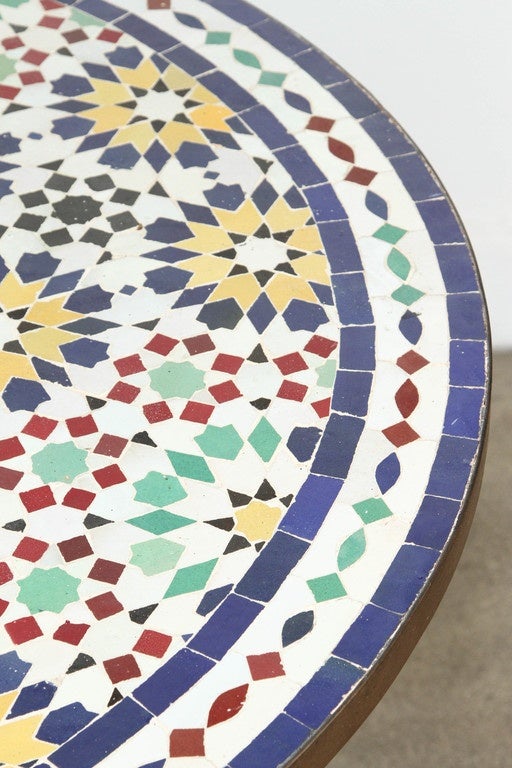 20th Century Moroccan Mosaic Tile Table from Fez