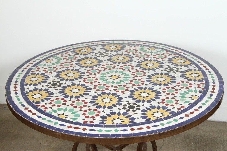 Moroccan Mosaic Tile Table from Fez 1