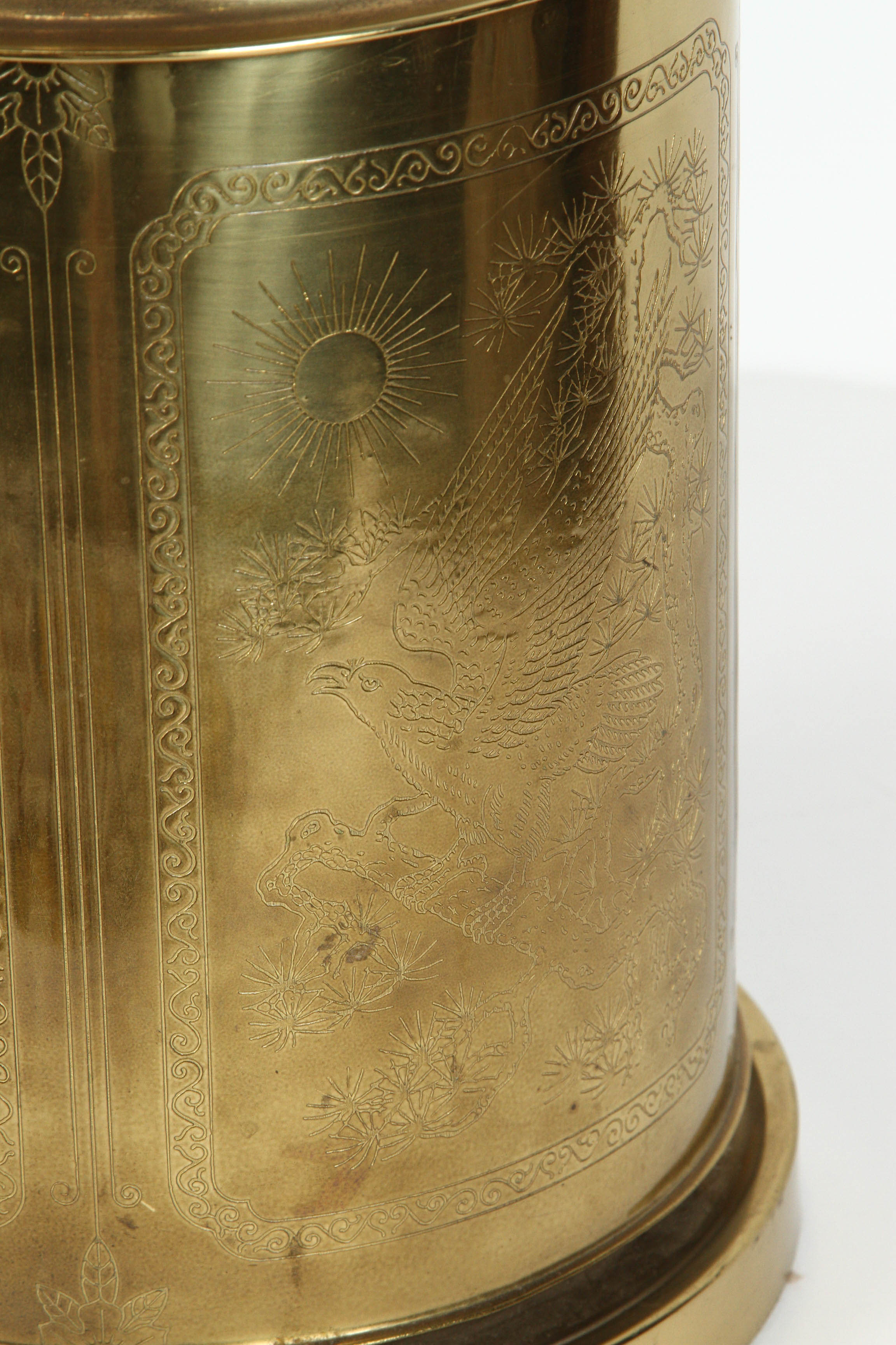 Chinoiserie Tea Canister Brass Table Lamp 2