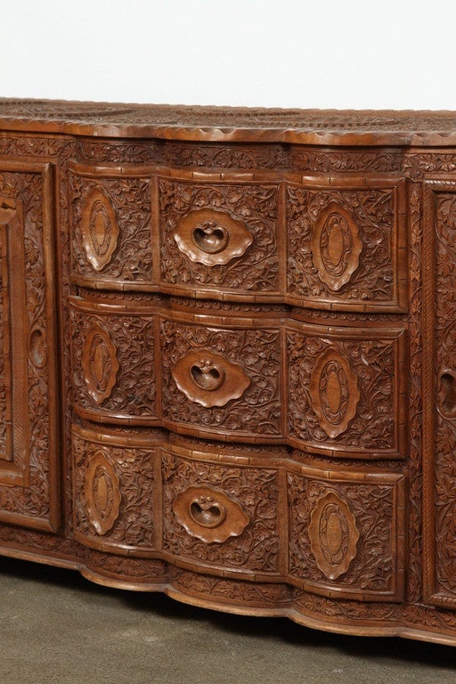 Asian Finely Hand-Carved Sideboard from Java, Indonesia 2