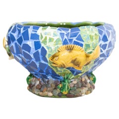 Jeannie Houston Antes Mosaic Mix Media Aquarius Planter