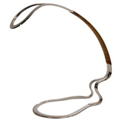 Portabottiglie da vino vintage in argento e canna di Eisenberg Lozano, 1960