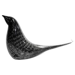 Vintage Murano Art Glass Black Bird Mid-Century Modern, 1960's