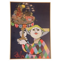 Vintage Bjorn Wiinblad Tivoli Gardens Poster Copenhagen, Denmark, 1981