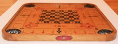Antique Carrom Large Wooden Game Board Double-Sided No. 1 Archarena Style 'E'