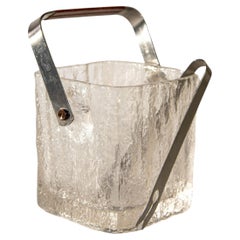 Vintage Hoya Glacier Ice Bucket With Textured Ice Glass, Japan, Circa 1960s