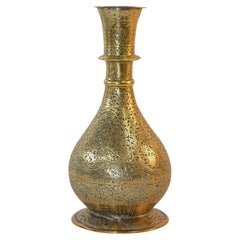 Antique Mughal Engraved 19th Century Hookah Base Indo-Persian