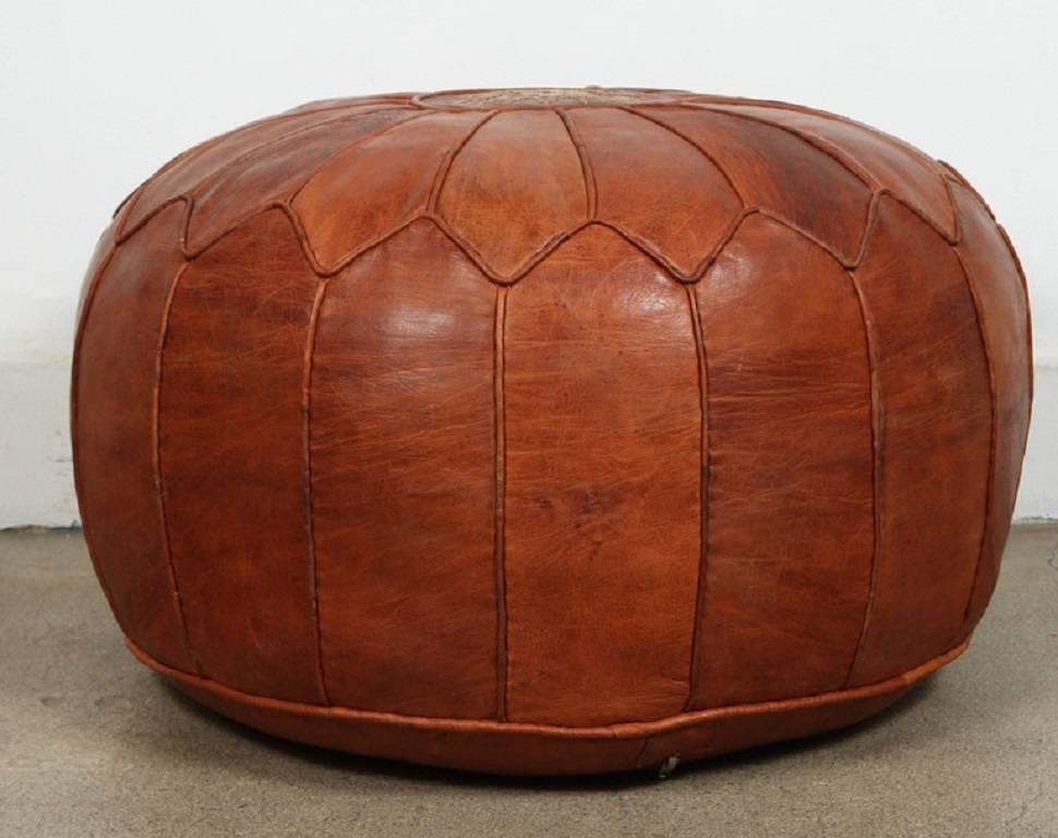 Large Leather Pouf Moroccan Large Leather Pouf At