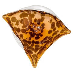 Murano Art Glass Manta Ray Tortoise Spotted Bowl Ashtray Vintage 1960s