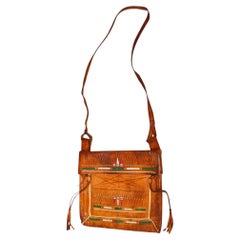 Antique African Tuareg Moroccan Shoulder Leather Bag 1960s Collectible