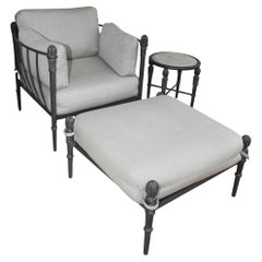 Sillón Montecito con otomana Estilo Michael Taylor
