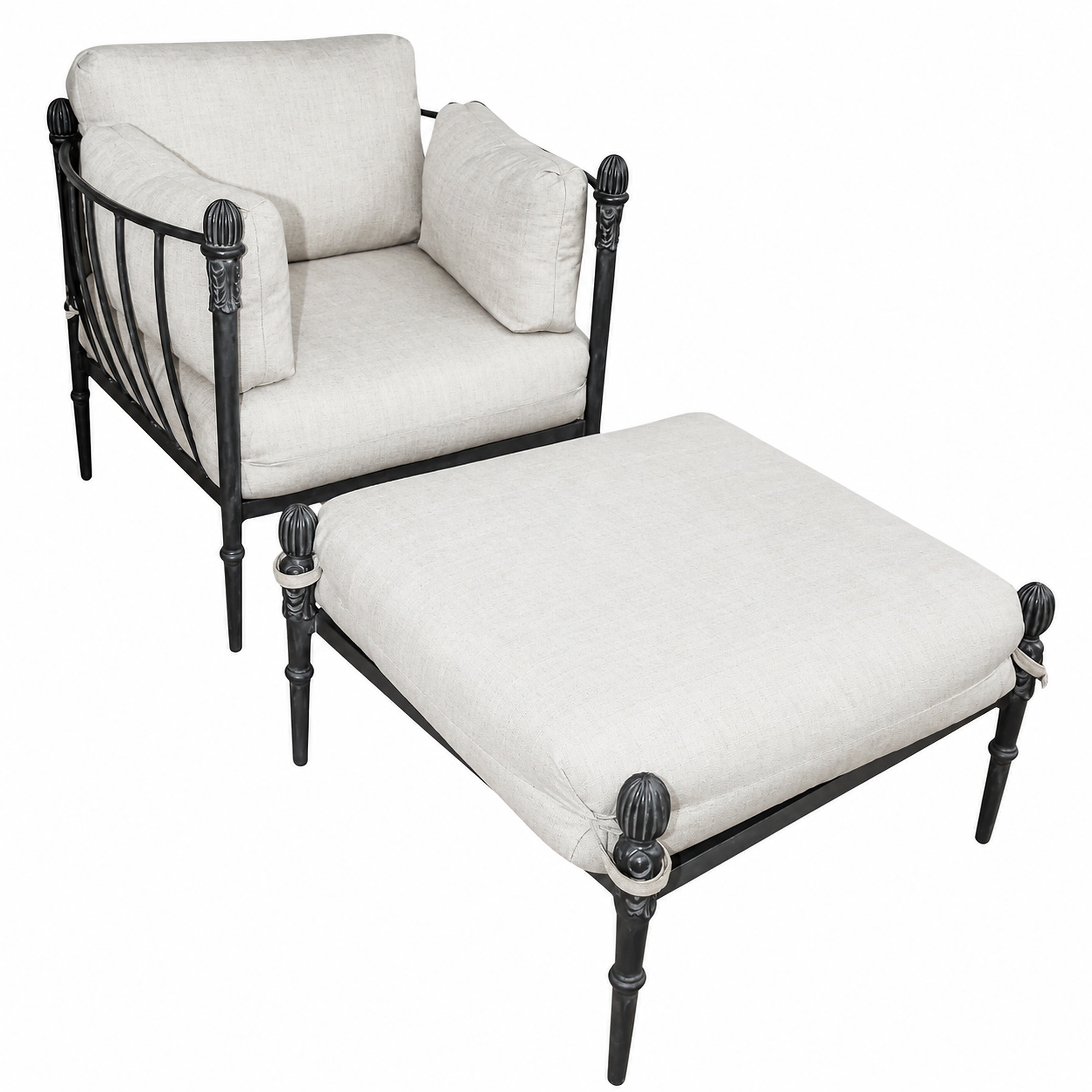 Michael Taylor Style Montecito Bronze Aluminum Lounge Chair & Ottoman, 1980s