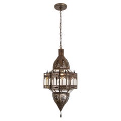 Moroccan Hanging Glass Lantern in Moorish Star Shape