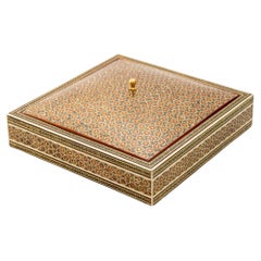 1950s Anglo Indian Style Micro Mosaic Inlaid Jewelry Box