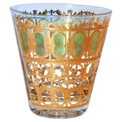 Artículos de bar Culver Ltd. de los años 50 con motivos valencianos en oro verde y de 22 quilates
