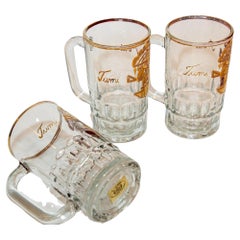 Vintage Artesania Tabuisa Mugs Set of 3 with Tumi Peruvian God Design