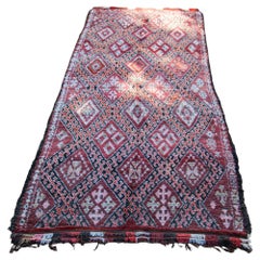 1960s Vintage Moroccan Berber Rug by Berber Tribes, Hand-Woven Wool