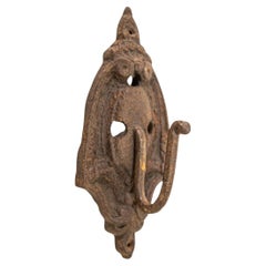 Antique Victorian Cast Iron Wall Coat Hook, Ornate Design, UK, 1920s