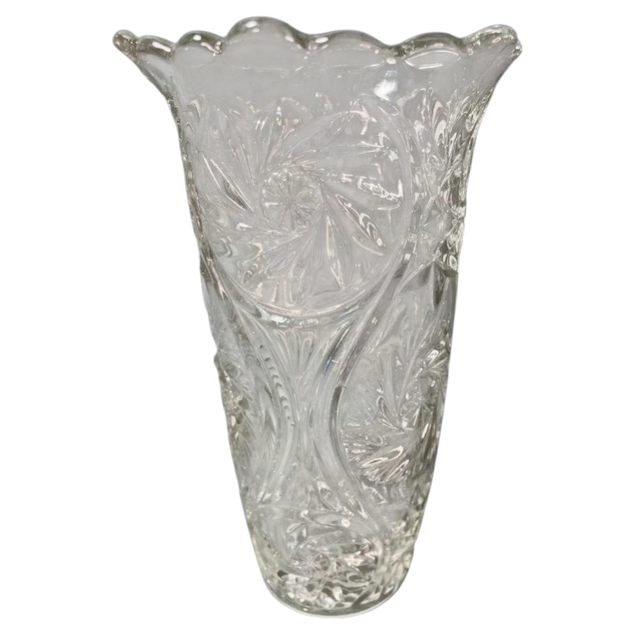 Europäische Vase aus brillantgeschliffenem Glas, um 1960 aus Belgien