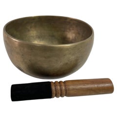Hand-Hammered Brass Singing Bowl, Tibetan Style, Mid-20th Century